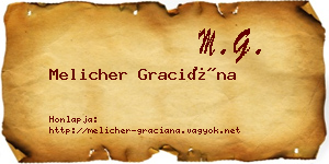 Melicher Graciána névjegykártya